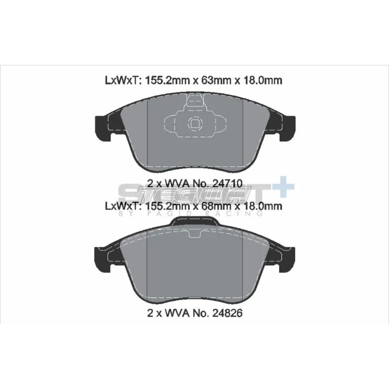 Pagid Street+ Brake Pads Renault Clio MK4 Sport 200 13-15 Front