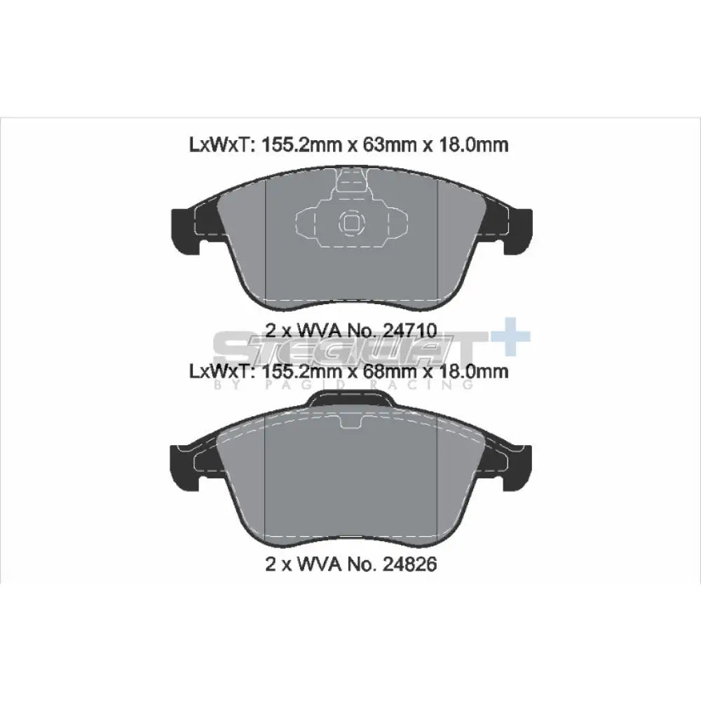 Pagid Street+ Brake Pads Renault Clio MK4 Sport 200 13-15 Front