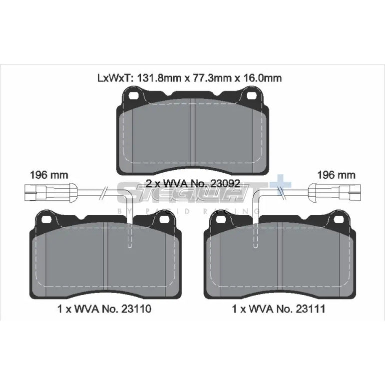Pagid Street+ Brake Pads Renault Megane MK4 RS 275 300 17-18 Front