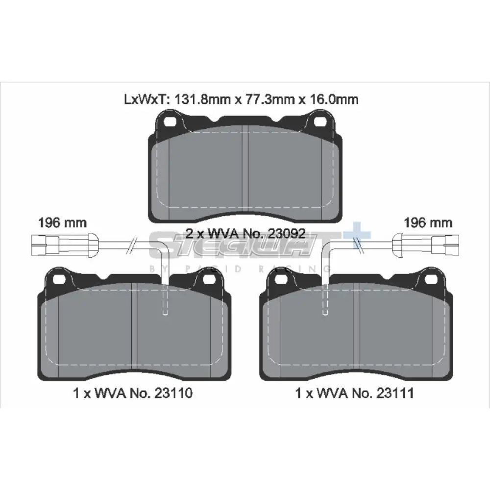 Pagid Street+ Brake Pads Renault Megane MK4 RS 275 300 17-18 Front