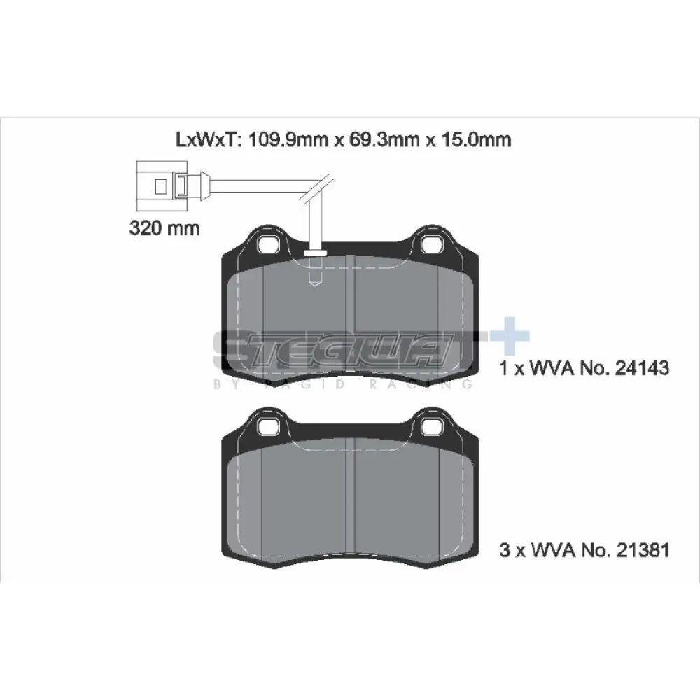 Pagid Street+ Brake Pads Seat Leon Cupra R 1M1 02-06 Front - T8058SP2001