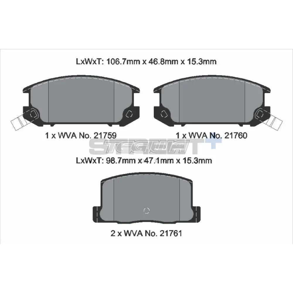 Pagid Street+ Brake Pads Toyota MR2 AW11 84-89 Rear