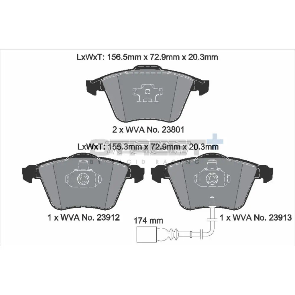 Pagid Street+ Brake Pads Volkswagen Golf MK5 GTI 06-08 Front - T8046SP2001