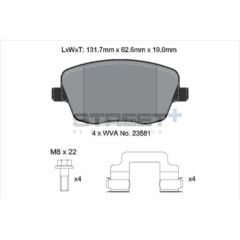 Pagid Street+ Brake Pads Volkswagen Polo 9N GTI 05-09 Front - T8177SP2001