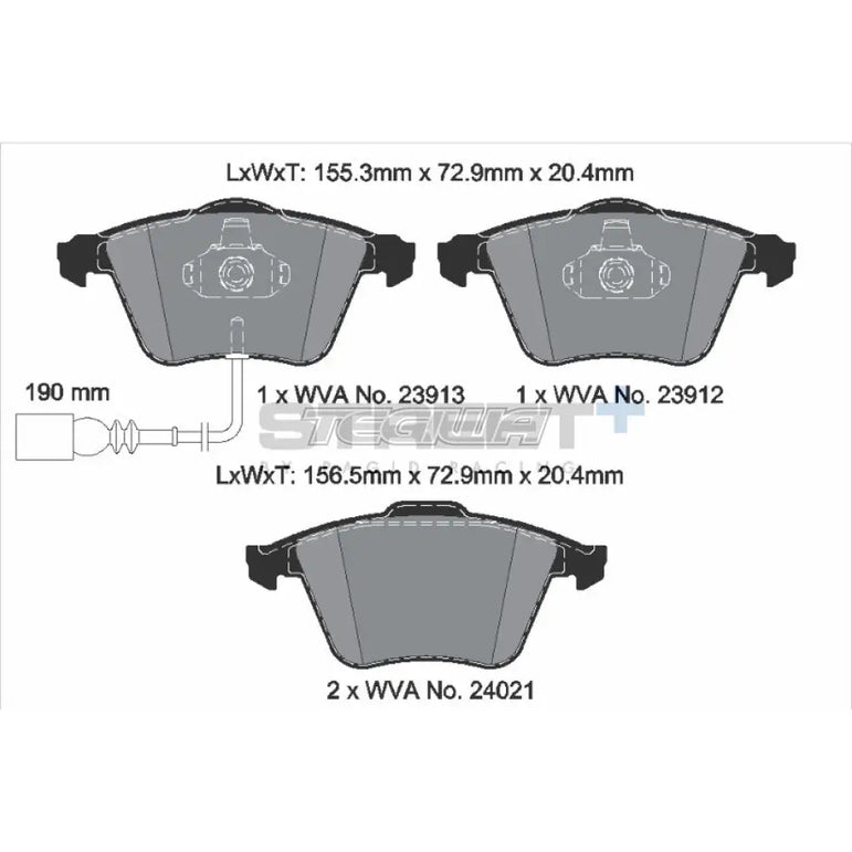 Pagid Street+ Brake Pads Volkswagen Scirocco MK3 R 09-17 Front