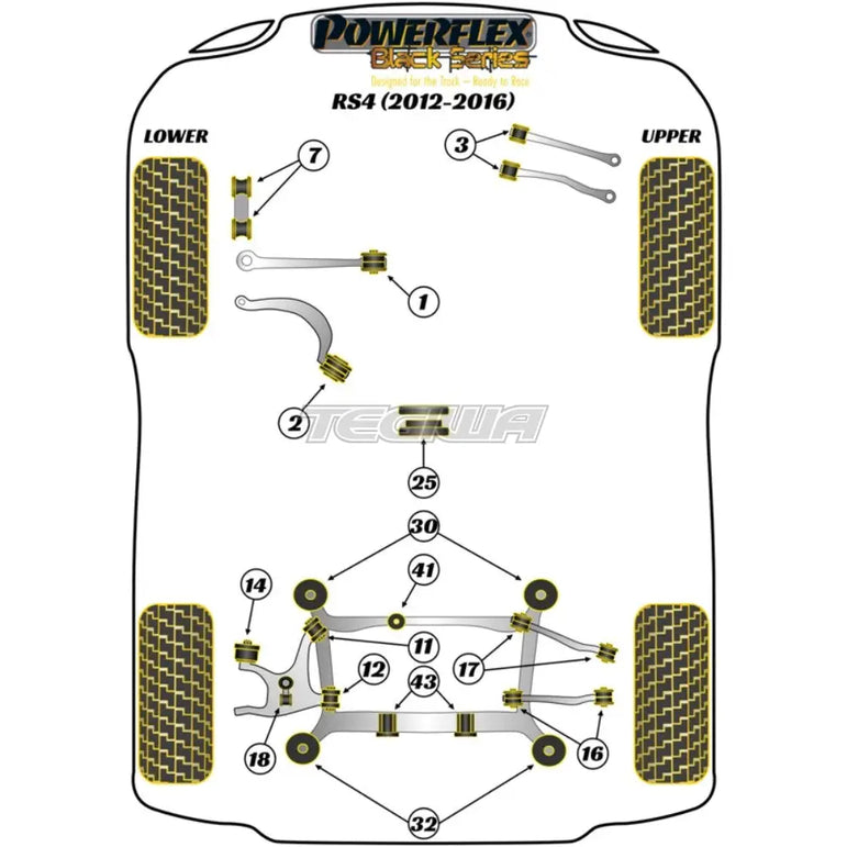 Powerflex Black Series Front Anti Roll Bar Bush 29mm Audi A4 S4 RS4 B8 08-16