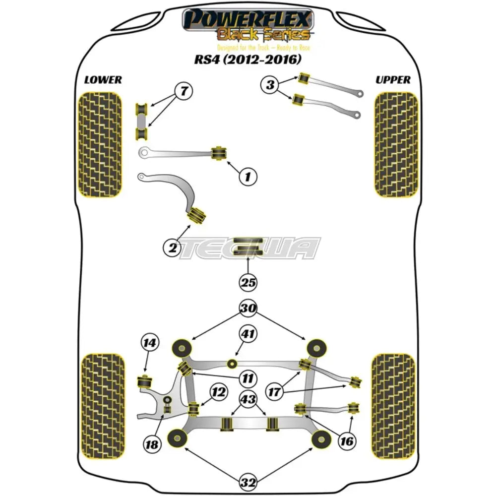 Powerflex Black Series Front Anti Roll Bar Bush 29mm Audi A4 S4 RS4 B8 08-16