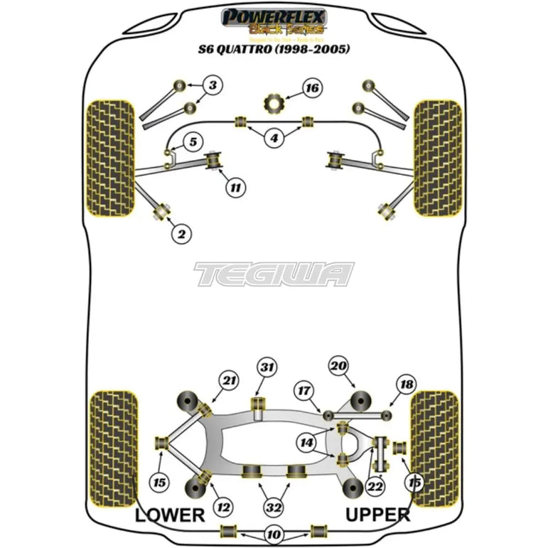 Powerflex Black Series Front Anti Roll Bar Link Bush Audi A6 S6 RS6 C5 Quattro 97-05