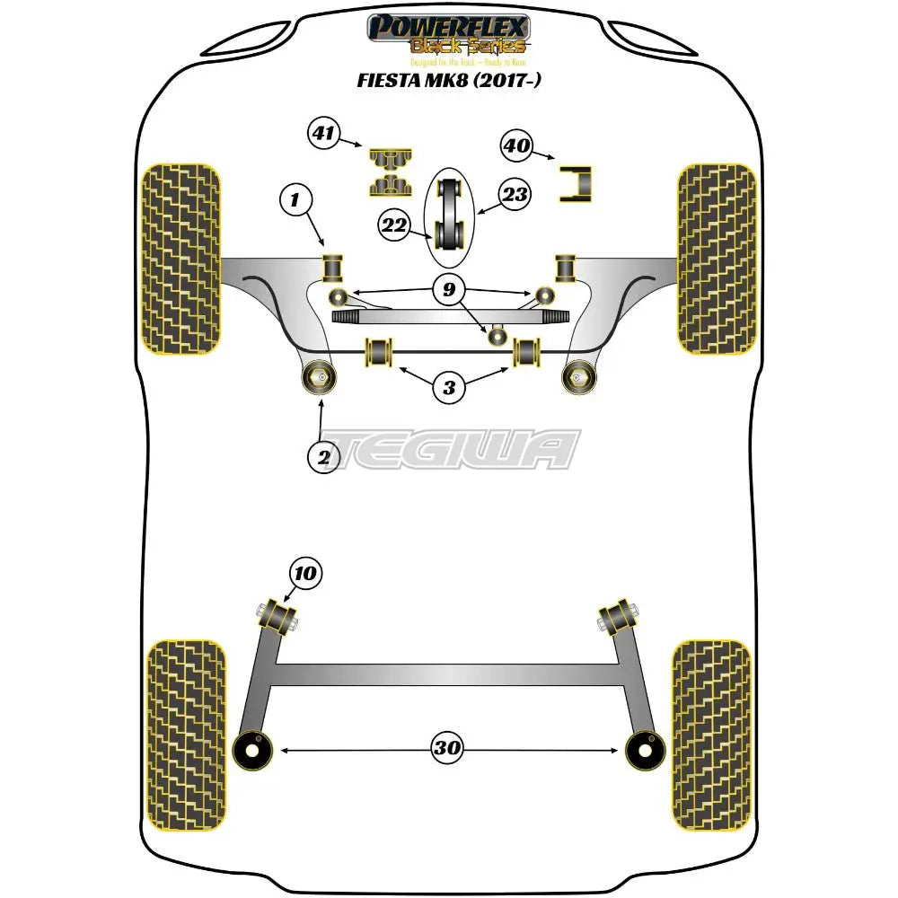 Powerflex Black Series Front Arm Front Bush Ford Fiesta MK8 8.5 Inc ST 17+