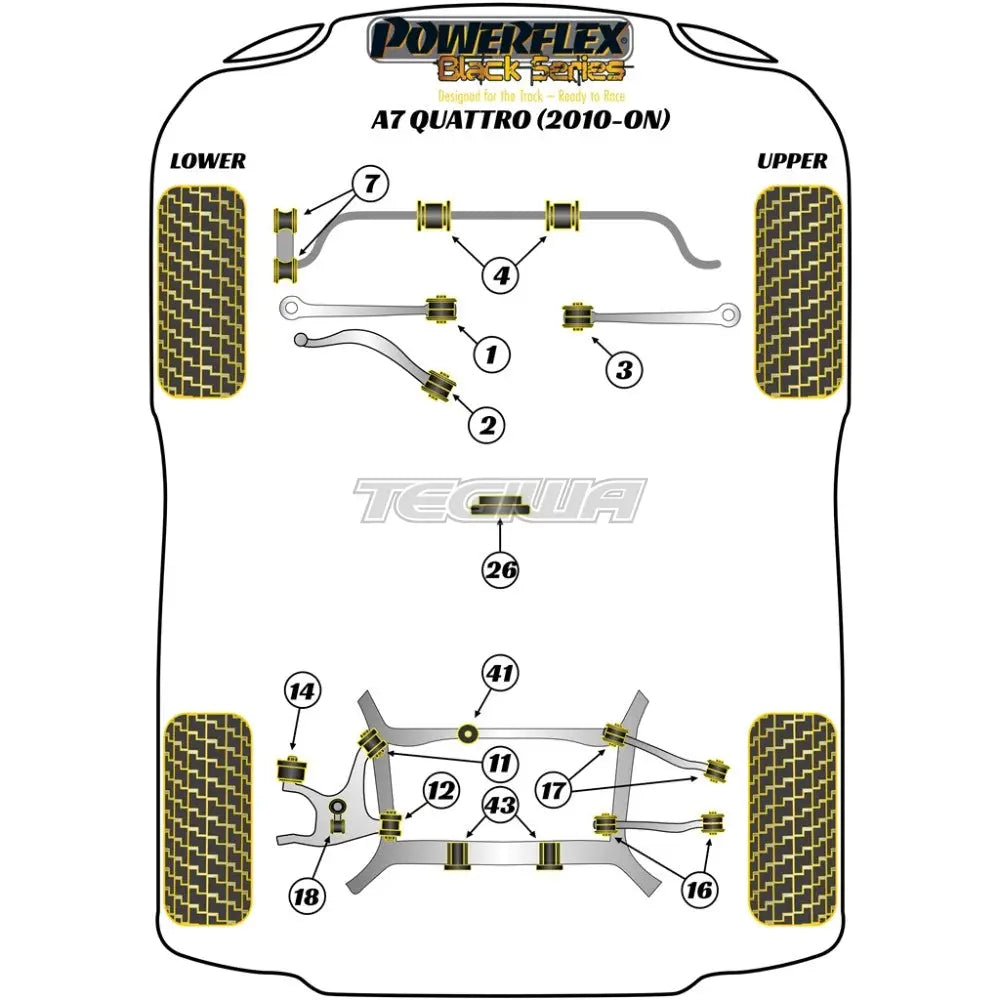 Powerflex Black Series Front Upper Control Arm Bush Camber Adj Audi A7 S7 RS7 4G8 Quattro 10-18