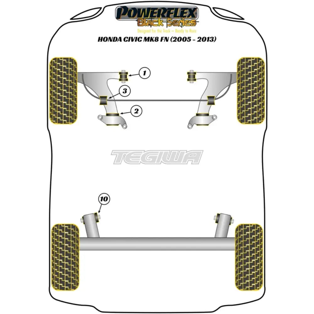 Powerflex Black Series Front Wishbone Front Bush Honda Civic FK FN Inc Type-R 05-12