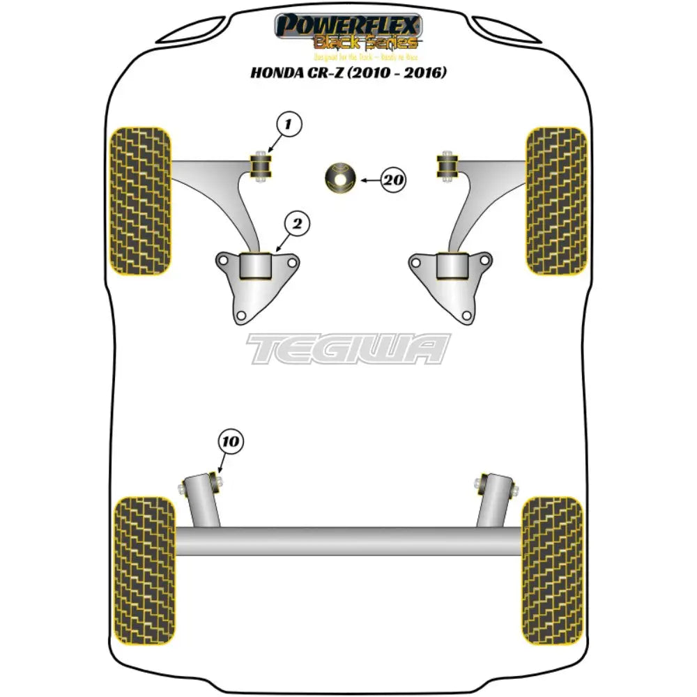 Powerflex Black Series Front Wishbone Front Bush Honda CR-Z 10-16