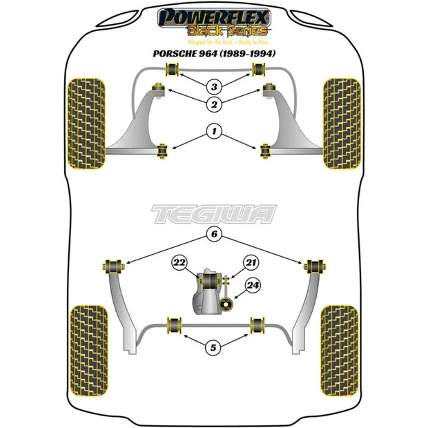Powerflex Black Series Front Wishbone Front Bush Porsche 911 964 89-94