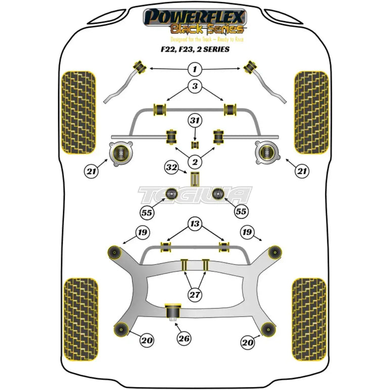 Powerflex Black Series Rear Diff Rear Mounting Bush BMW 2 Series F22 F23 13+