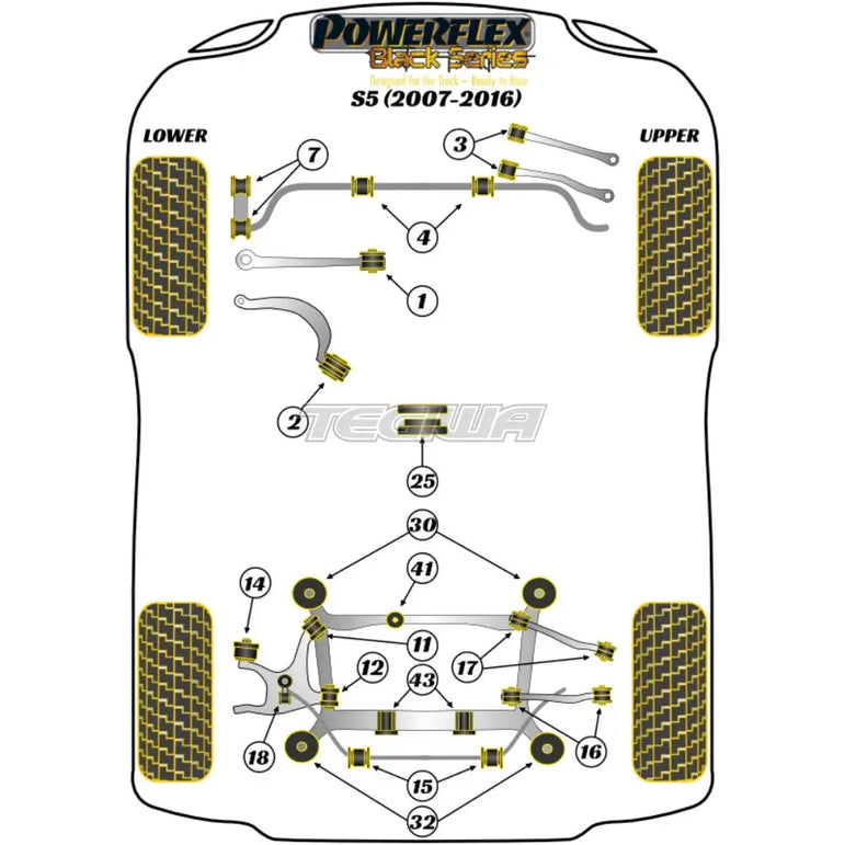 Powerflex Black Series Rear Lower Arm Rear Bush Audi A5 S5 RS5 07-16