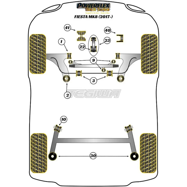 Powerflex Black Series Rear Spring Upper Isolator Pad Ford Fiesta MK8 8.5 Inc ST 17+