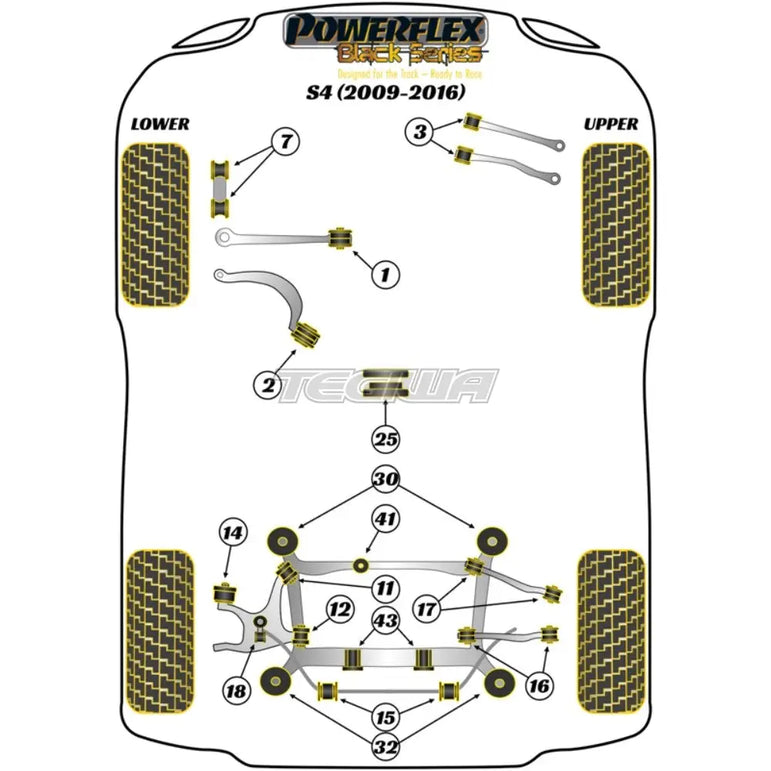 Powerflex Black Series Rear Subframe Rear Bush Audi A4 S4 RS4 B8 08-16