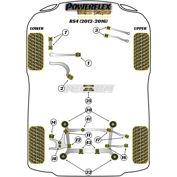 Powerflex Black Series Rear Subframe Rear Bush Insert Audi A4 S4 RS4 B8 08-16