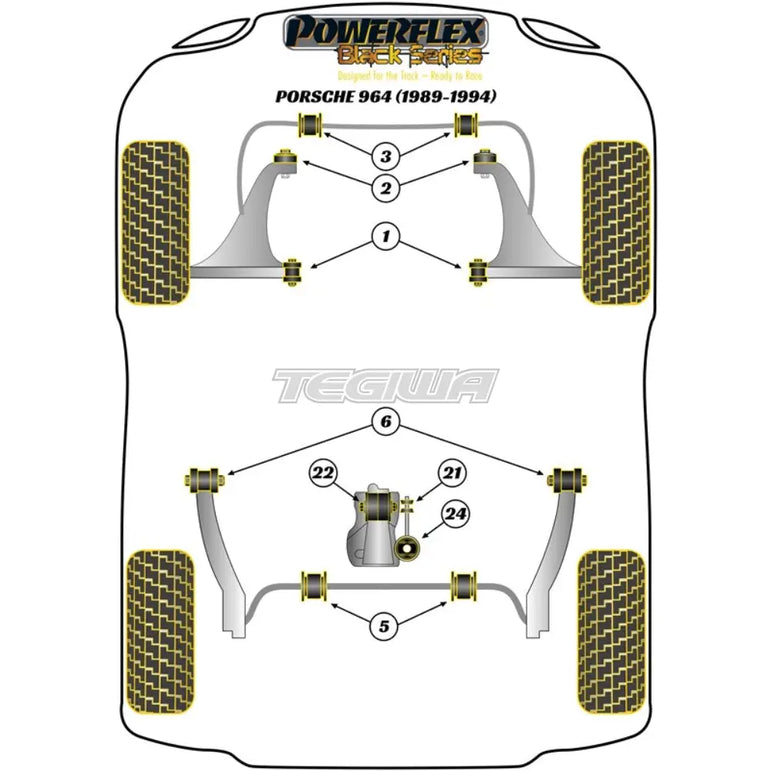 Powerflex Black Series Transmission Mount Large Bush Porsche 911 964 89-94 - PFR57-122BLK