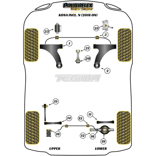 Powerflex Black Series Upper Gearbox Mount Bush Insert Hyundai Kona Inc N 18+