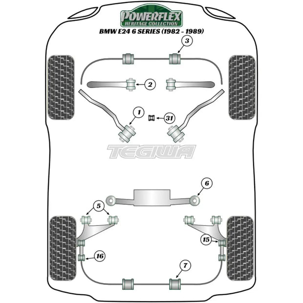 Powerflex Heritage Series Front Lower Control Arm to Subframe Bush BMW 6 Series E24 82-89