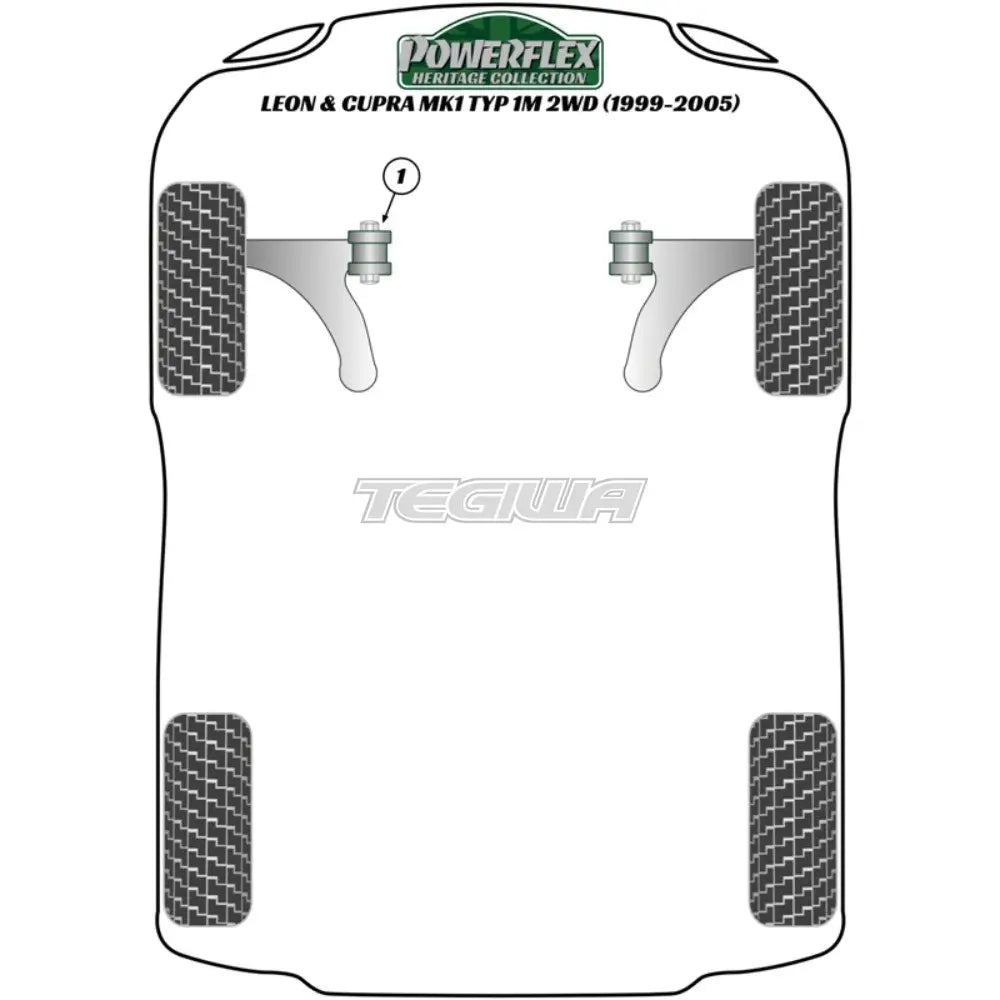 Powerflex Heritage Series Front Wishbone Rear Bush Seat Leon MK1 1M Cupra Typ 2WD 99-05