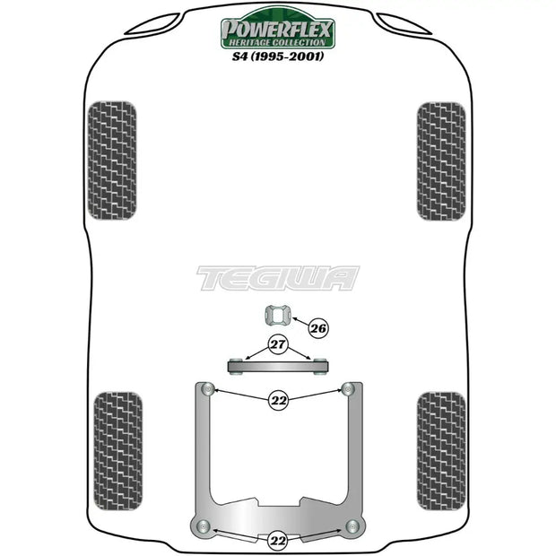 Powerflex Heritage Series Gearbox Support Bush Insert Audi A4 S4 RS4 B5 95-01