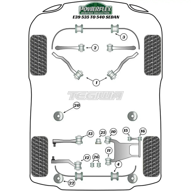 Powerflex Heritage Series Rear Diff Front Mounting Bush BMW 5 Series E39 535 to 540 96-04 - PFR5-524H
