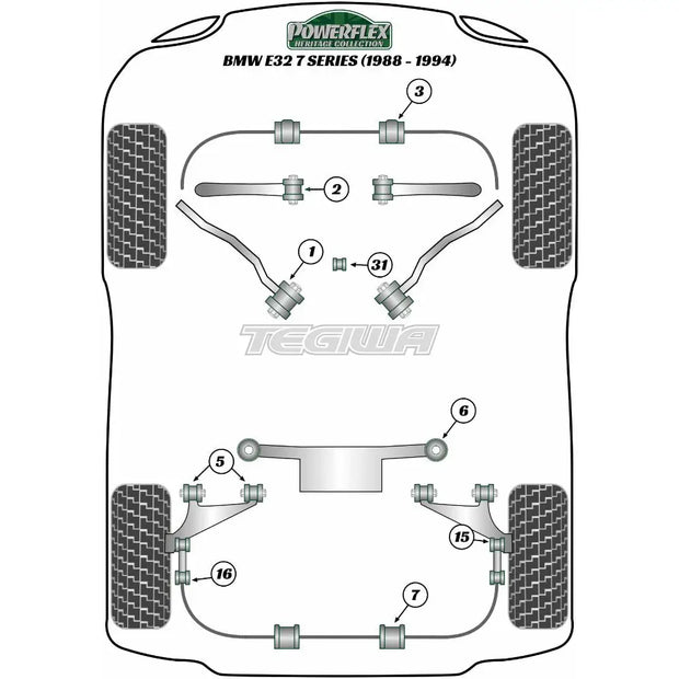 Powerflex Heritage Series Rear Trailing Arm Bush Adjustable BMW 7 Series E32 88-94