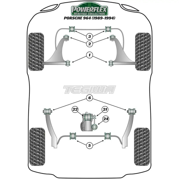 Powerflex Heritage Series Transmission Mount Bracket Bush Insert Porsche 911 964 89-94