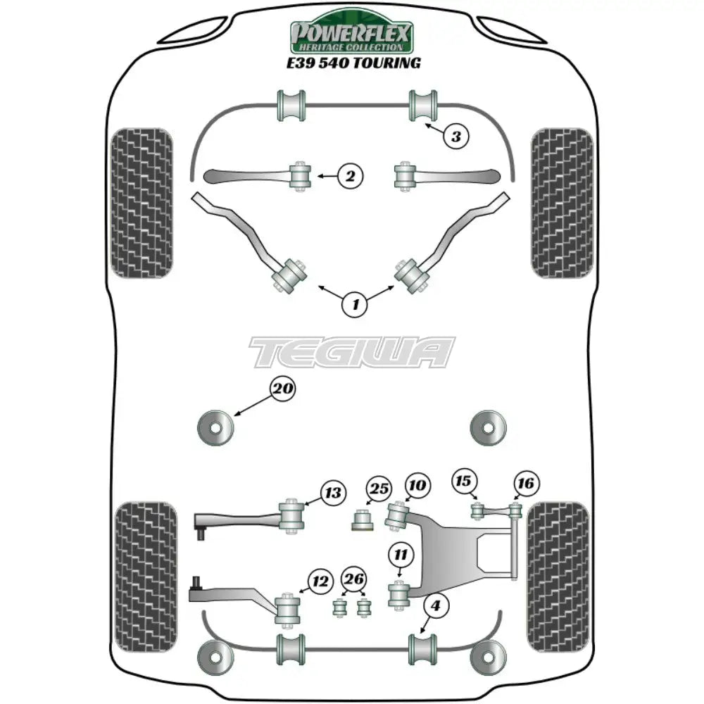 Powerflex Heritage Series Transmission Mounting Bush Fast Road BMW 5 Series E39 540 Touring 96-04