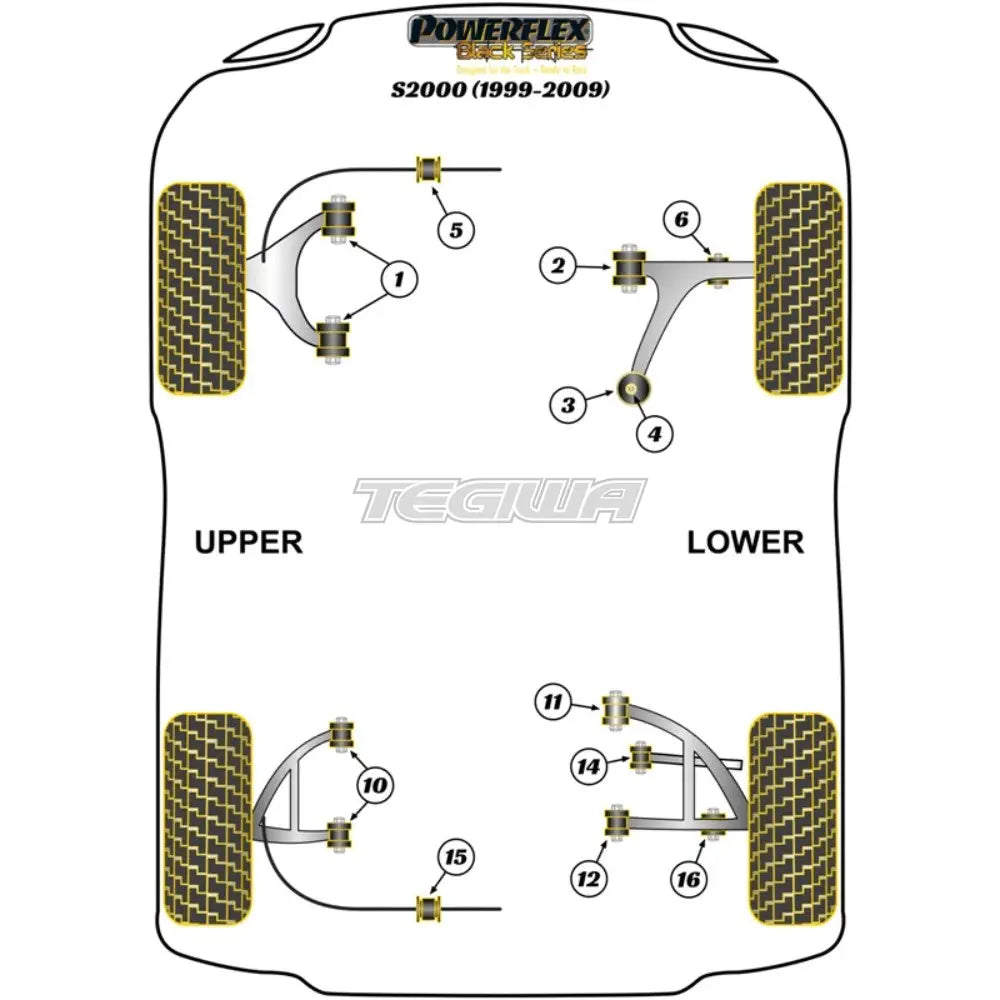 Powerflex Road & Black Series Stainless Steel Caster Adjustment Kit Honda S2000 99-09