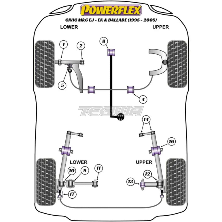 Powerflex Road Series Anti Roll Bar Link Bush Honda Civic EJ-EK Ballade 95-05