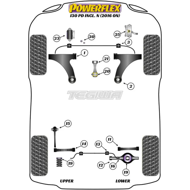 Powerflex Road Series Exhaust Mount Middle Silencer Hyundai i30 PD Inc N Facelift 16+