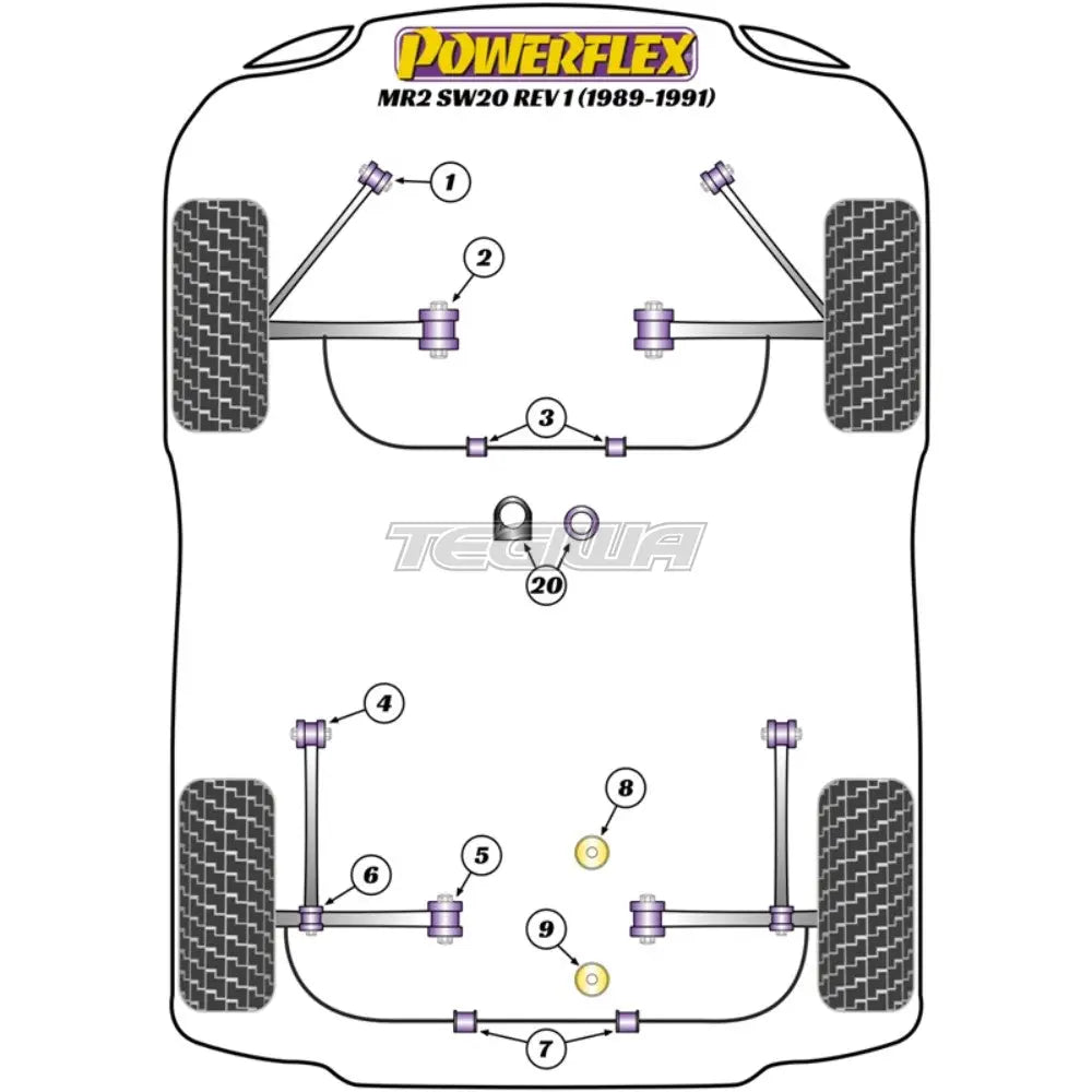 Powerflex Road Series Front Anti Roll Bar Bush 18mm Toyota MR2 Gen2 SW20 REV 1 89-99