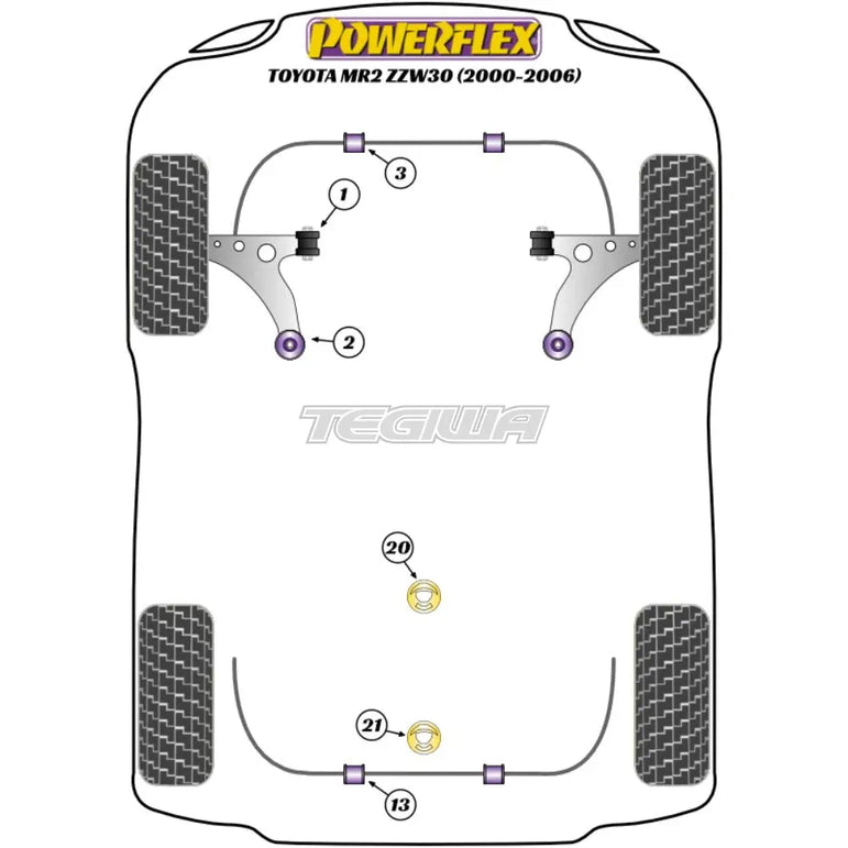 Powerflex Road Series Front Anti Roll Bar Bush 20mm Toyota MR2 Gen3 ZZW30 00-06