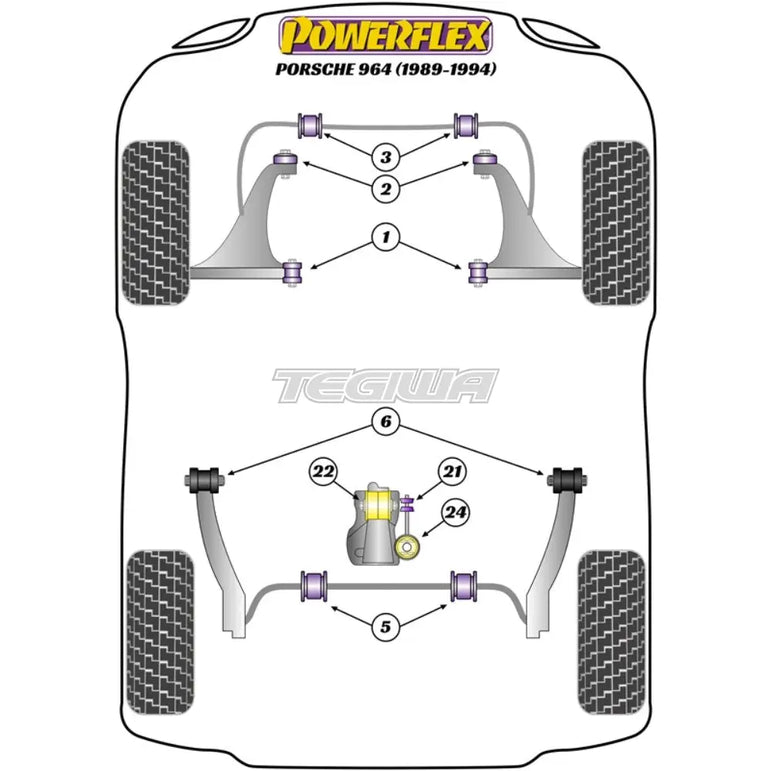 Powerflex Road Series Front Anti Roll Bar Bush 21mm Porsche 911 964 89-94