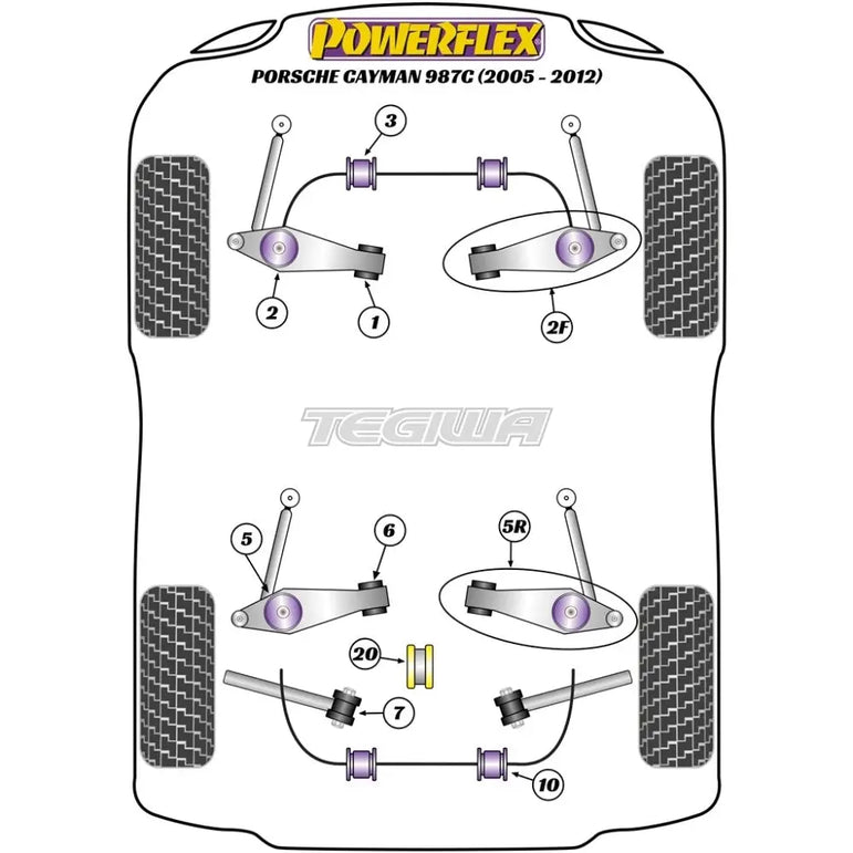Powerflex Road Series Front Anti Roll Bar Bush 23.5mm Porsche 987C Cayman 05-12