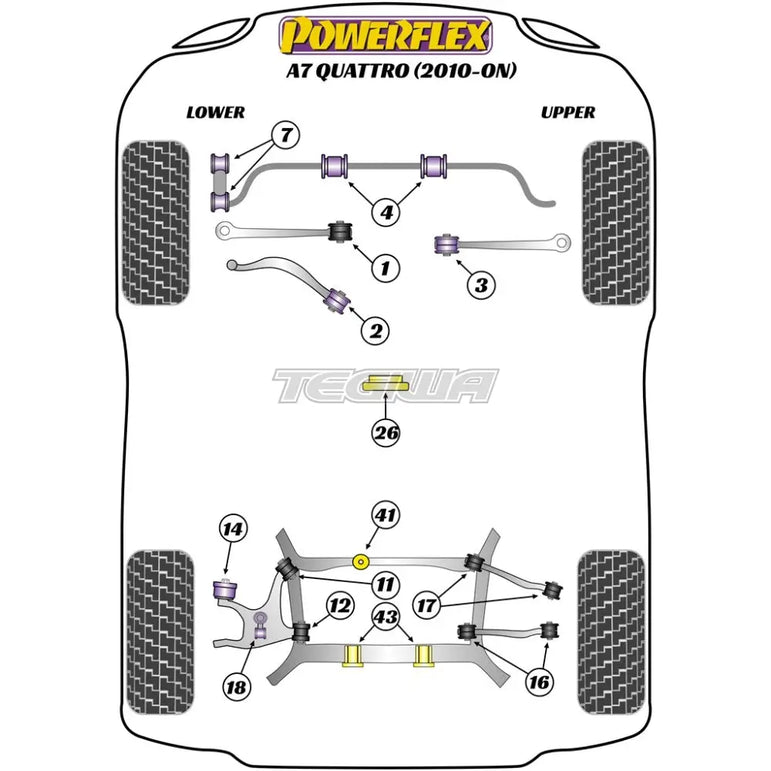 Powerflex Road Series Front Anti Roll Bar Bush 23mm Audi A7 S7 RS7 4G8 Quattro 10-18