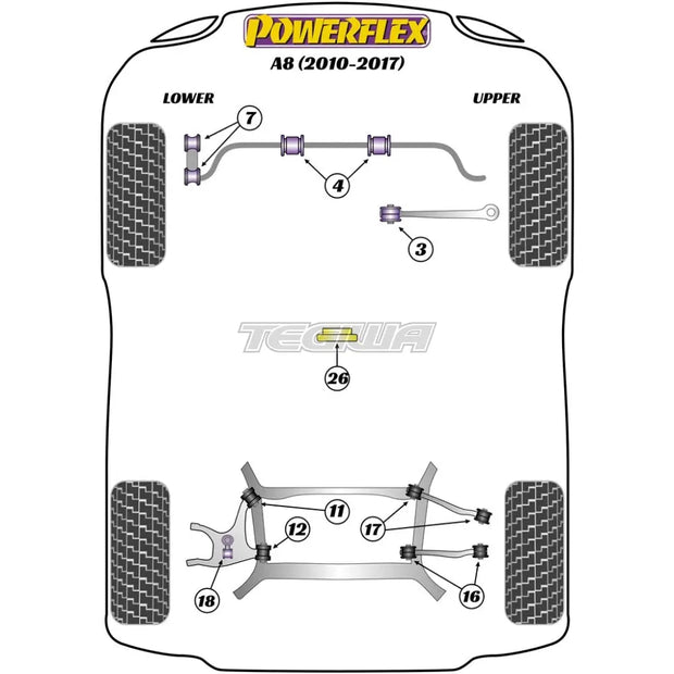 Powerflex Road Series Front Anti Roll Bar Bush 26.5mm Audi A8 S8 D4 10-17