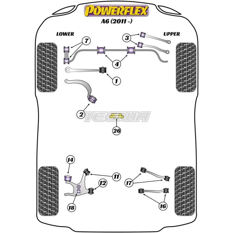 Powerflex Road Series Front Anti Roll Bar Bush 26.8mm Audi A6 S6 RS6 C7 11-18
