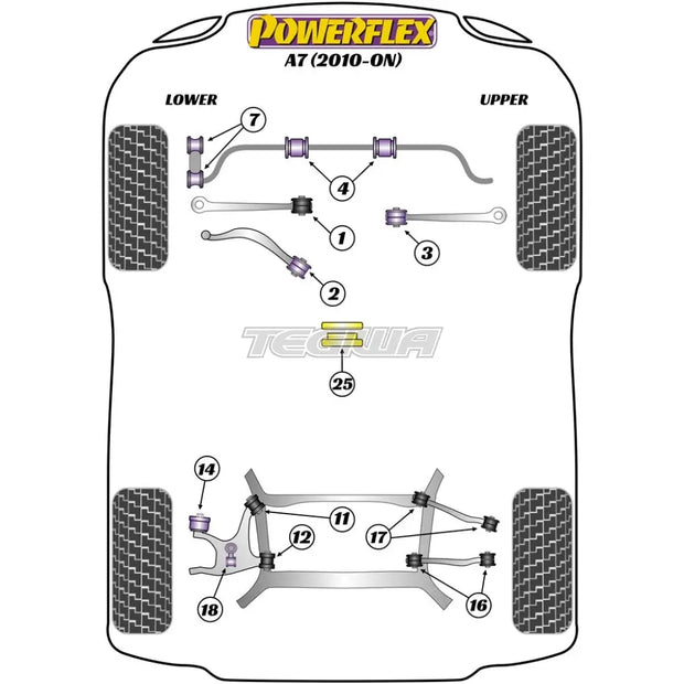 Powerflex Road Series Front Anti Roll Bar Bush 26.8mm Audi A7 S7 RS7 4G8 10-18