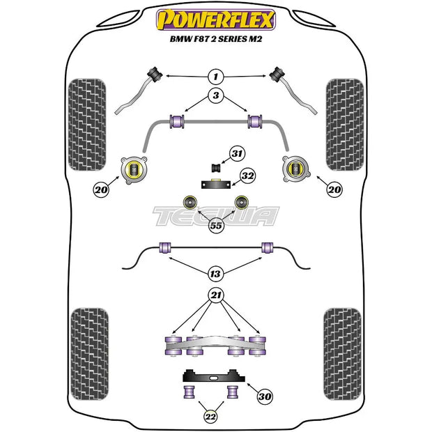 Powerflex Road Series Front Anti Roll Bar Bush 28mm BMW 2 Series F87 M2 Coupe 15+