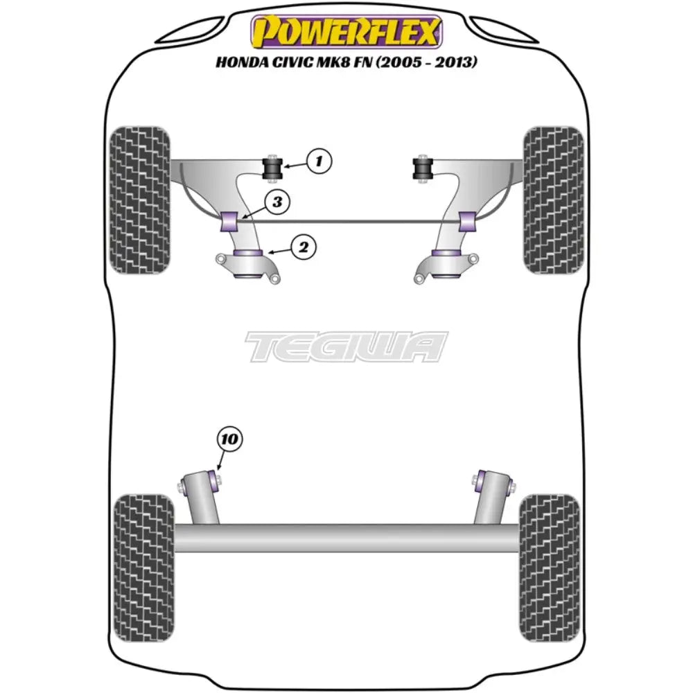 Powerflex Road Series Front Anti Roll Bar Bush Honda Civic FK FN Inc Type-R 05-12