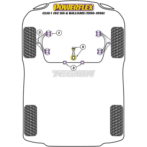 Powerflex Road Series Front Anti Roll Bar Outer Mount Renault Clio I Inc 16v Williams 90-98
