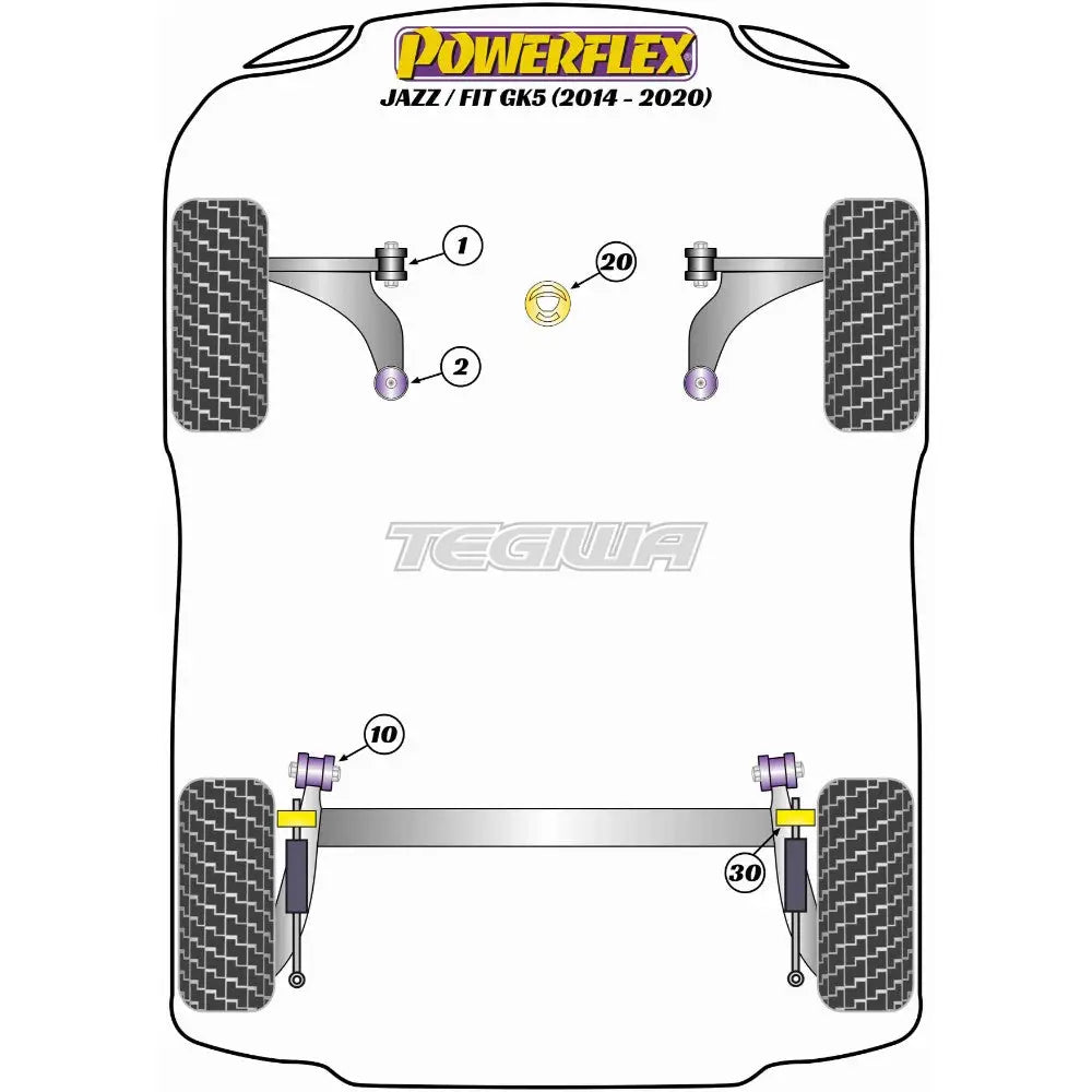 Powerflex Road Series Front Arm Rear Bush Honda Jazz Fit GK5 14-20