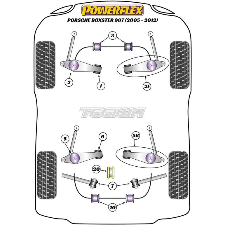 Powerflex Road Series Front Engine Mount Insert Porsche 987 Boxster 05-12