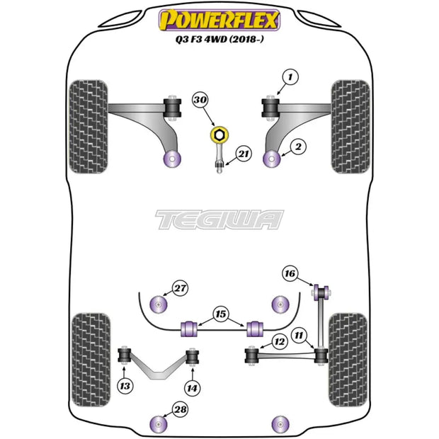Powerflex Road Series Front Lower Engine Mount Hybrid Bush Large Fast Road/Track Audi Q3 RSQ3 F3 18+