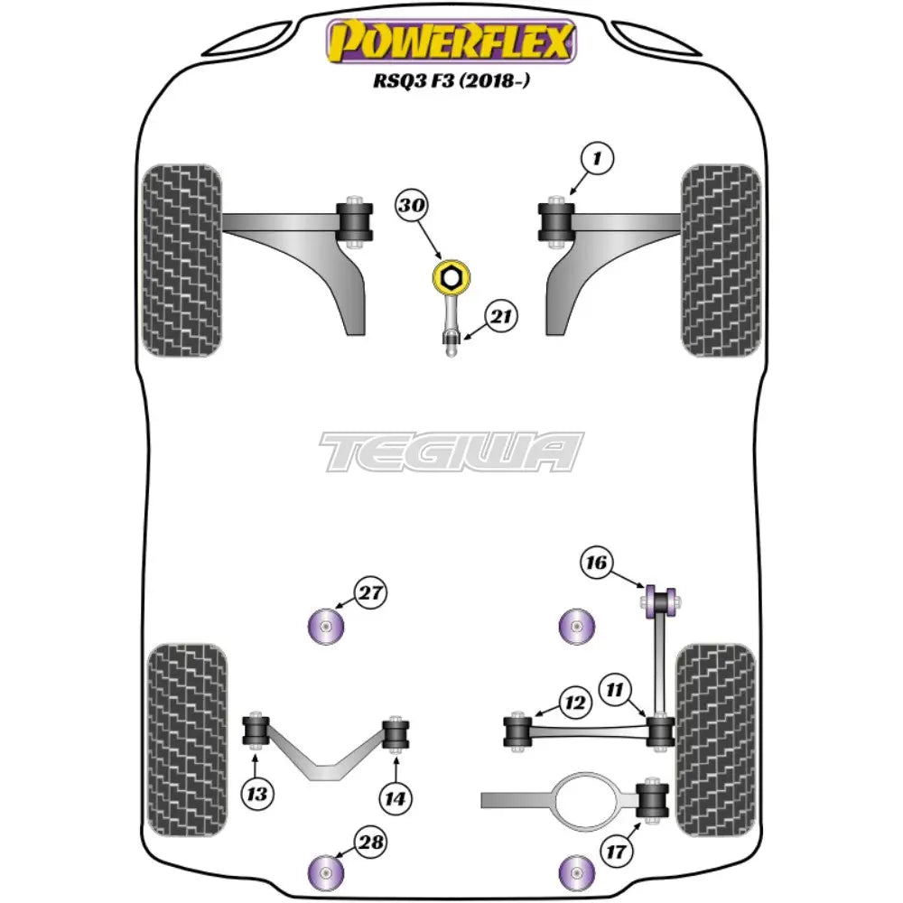 Powerflex Road Series Front Lower Engine Mount Hybrid Bush Large Fast Road/Track Audi Q3 RSQ3 F3 18+ - PFF85-831P