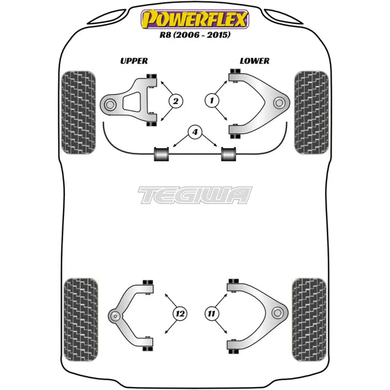 Powerflex Road Series Front Lower Wishbone Bush Audi R8 Type 42 07-15